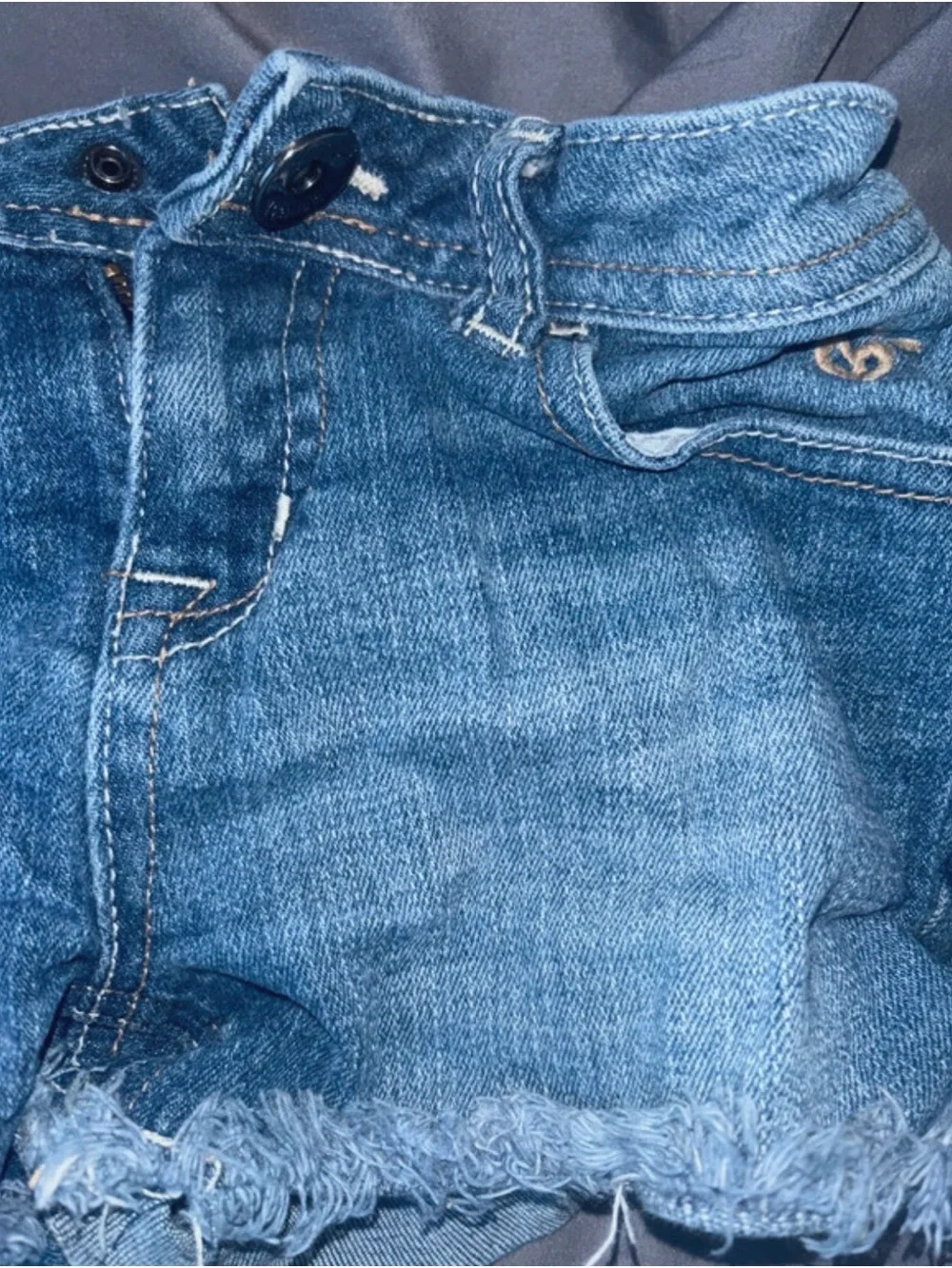 Denim Frayed Hem little girls Shorts - Blue..Size 8R